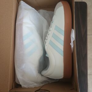 adidas White and Light Blue Athletic Shoes